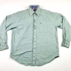 Tommy Hilfiger Dress Shirt Men's Medium Green
